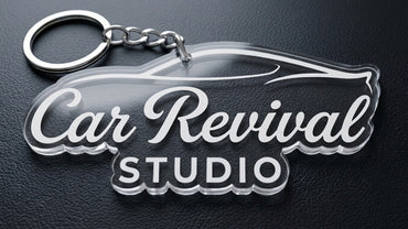 Car Revival Studio | 5 keychains + 3 tabletop signs