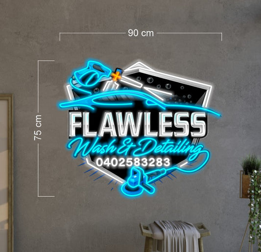 FLAWLESS Wash & Detailing | LED Neon Sign