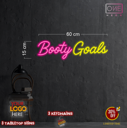 Booty Goals & Peach | LED Neon Sign (2 signs)