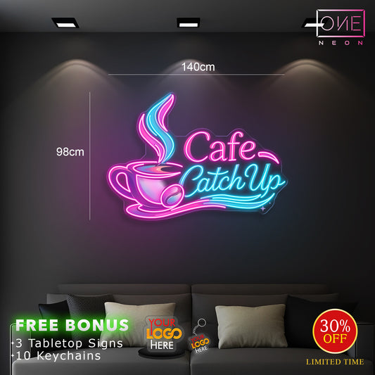 CAFE CATCH UP | LED Neon Sign (waterproof option)