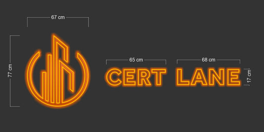 CERT LANE | LED Neon Sign (3 outdoor signs)