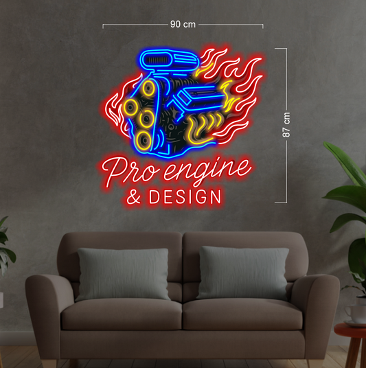 PRO ENGINE & DESIGN & OPEN & AUS POWER (3 SIGNS) | LED Neon Sign