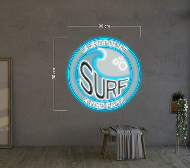 LAUNDROMAT SURF KINGS PARK | LED Neon Sign (3 signs: 2 outdoors + 1 indoor)