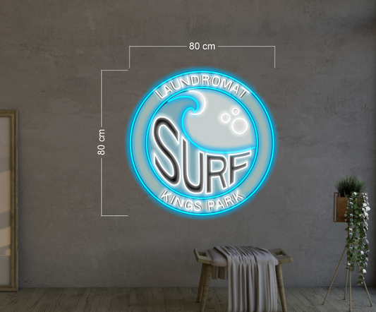 LAUNDROMAT SURF KINGS PARK | LED Neon Sign (3 signs: 2 outdoors + 1 indoor)