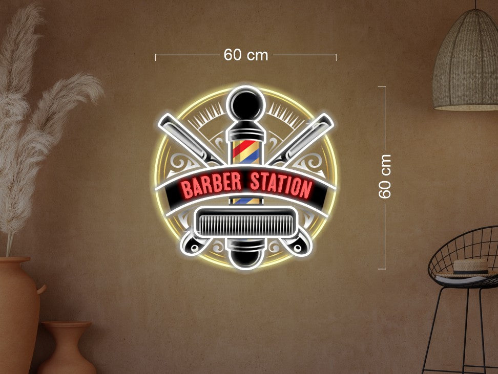 Barber Station| LED Neon Sign