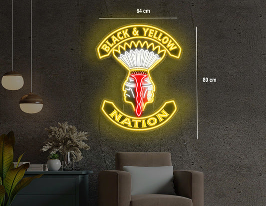 BLACK & YELLOW NATION | LED Neon Sign