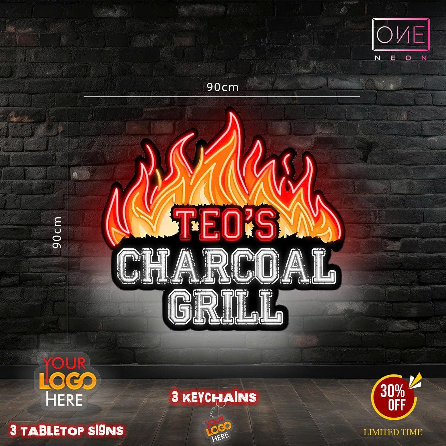 TEO'S CHARCOAL GRILL | LED Neon Sign