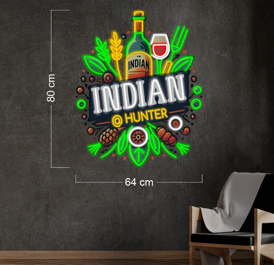 INDIAN @ HUNTER (waterproof) | LED Neon Sign