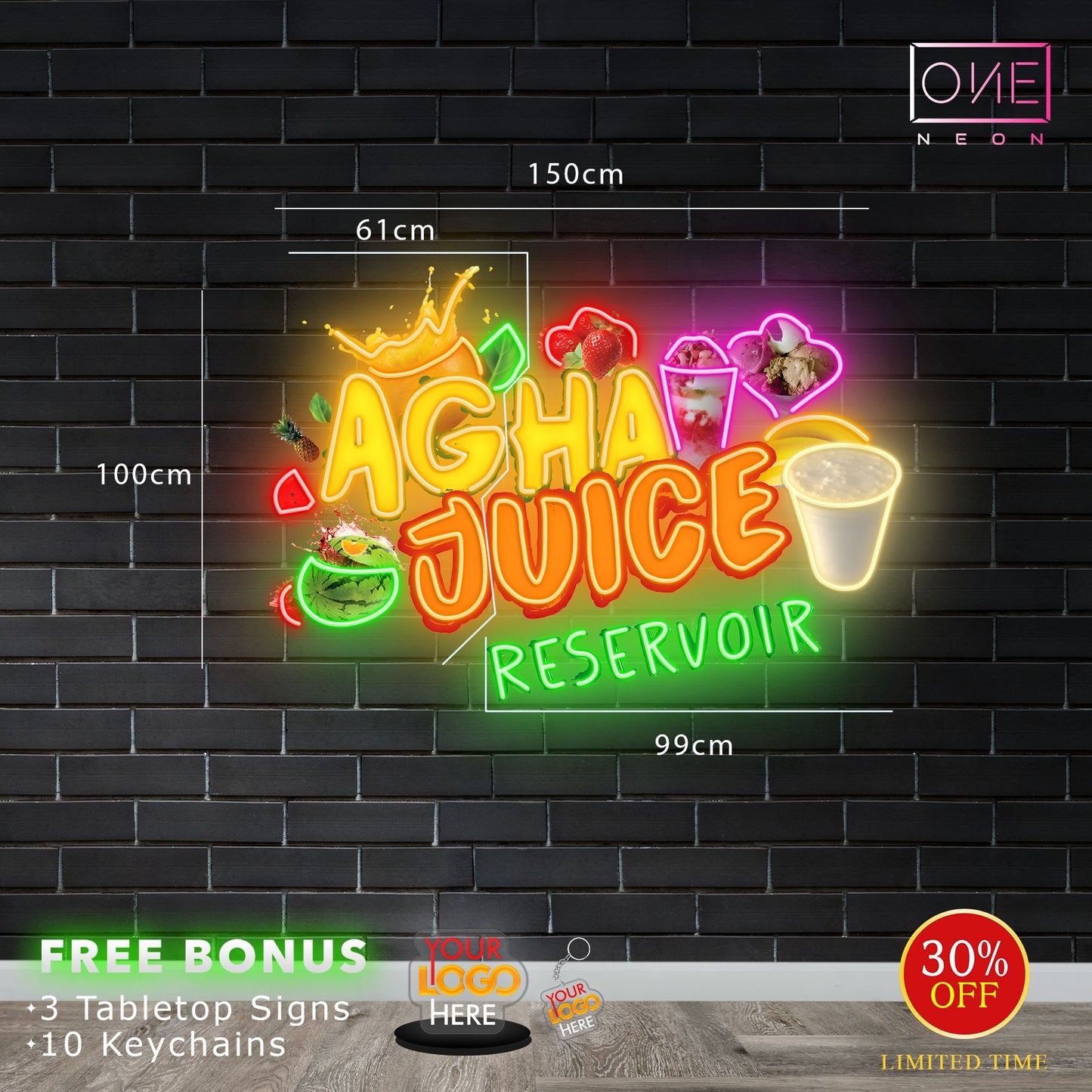 AGHA JUICE | LED Neon Sign (outdoor use)