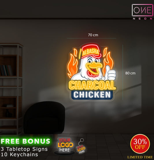 CHARCOAL CHICKEN| LED Neon Sign (outdoor use)
