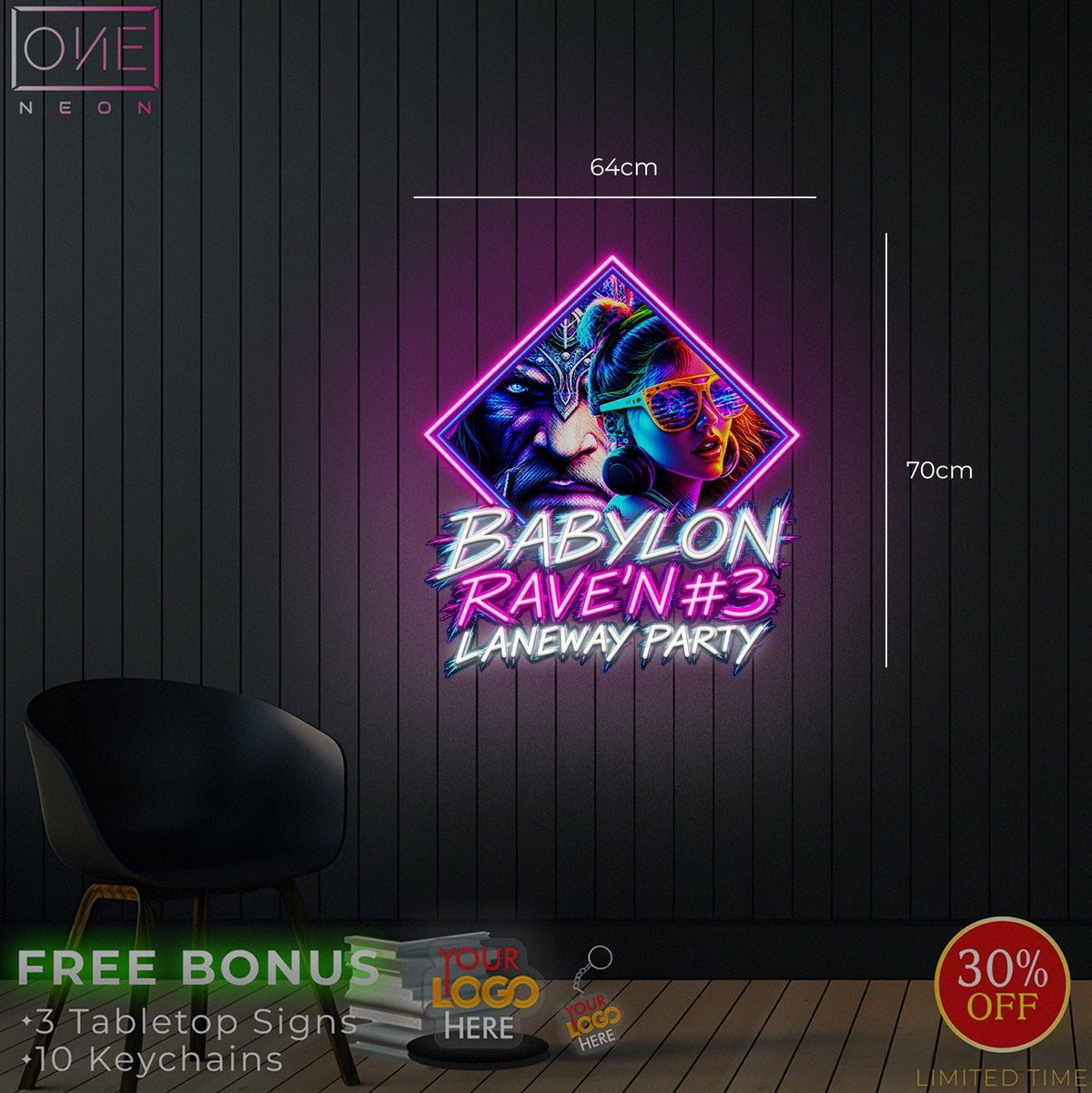 BABYLON RAVERN #3 LANEWAY PARTY | LED Neon Sign