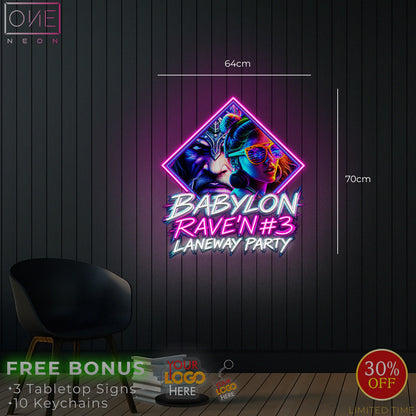 BABYLON RAVERN #3 LANEWAY PARTY | LED Neon Sign