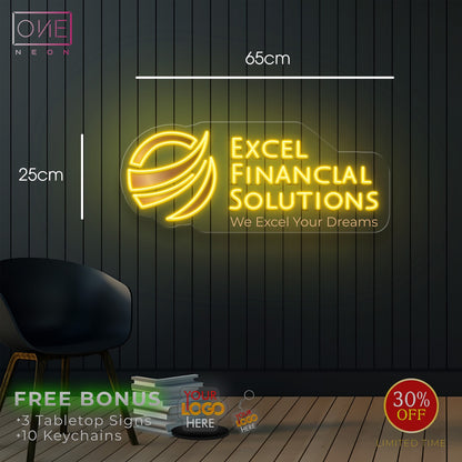 EXCEL FINANCIAL SOLUTIONS + LIFE INSURANCE 4U | LED Neon Sign (2 signs)