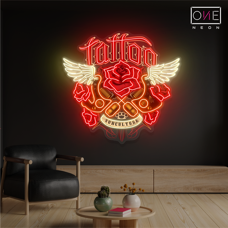 Tattoo Wings Artwork Led Neon Sign