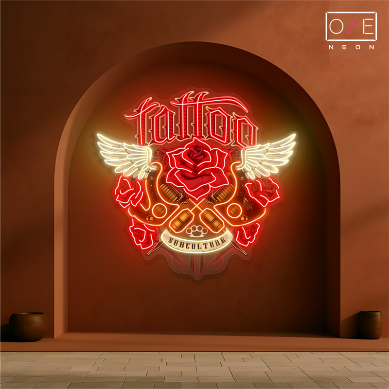 Tattoo Wings Artwork Led Neon Sign