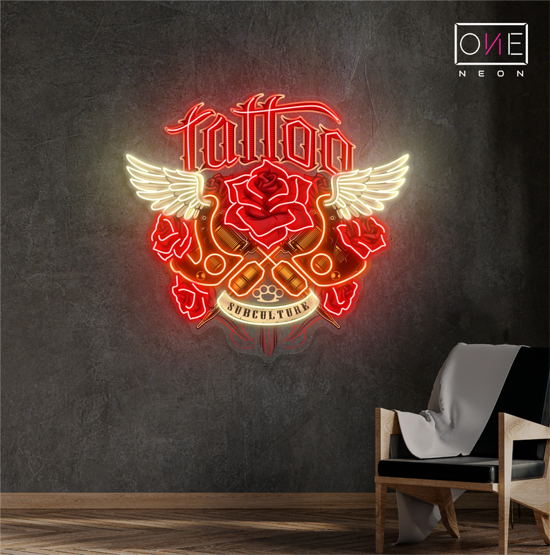 Tattoo Wings Artwork Led Neon Sign