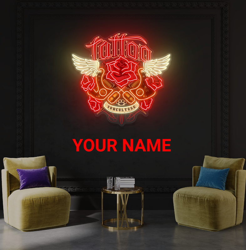 Tattoo Wings Artwork Led Neon Sign