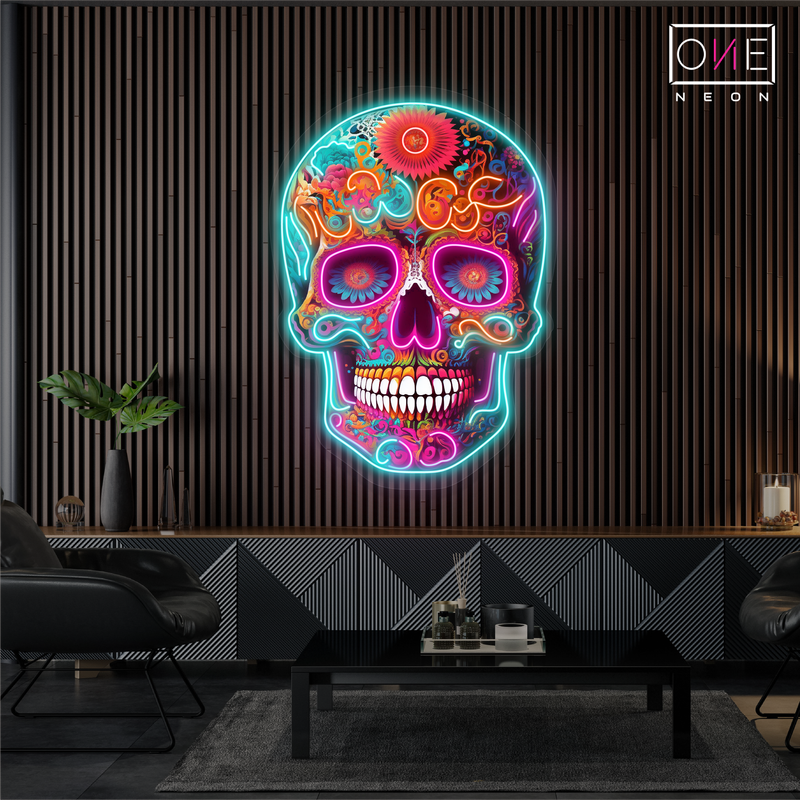 Sugar Skull Vibes Artwork Led Neon Sign