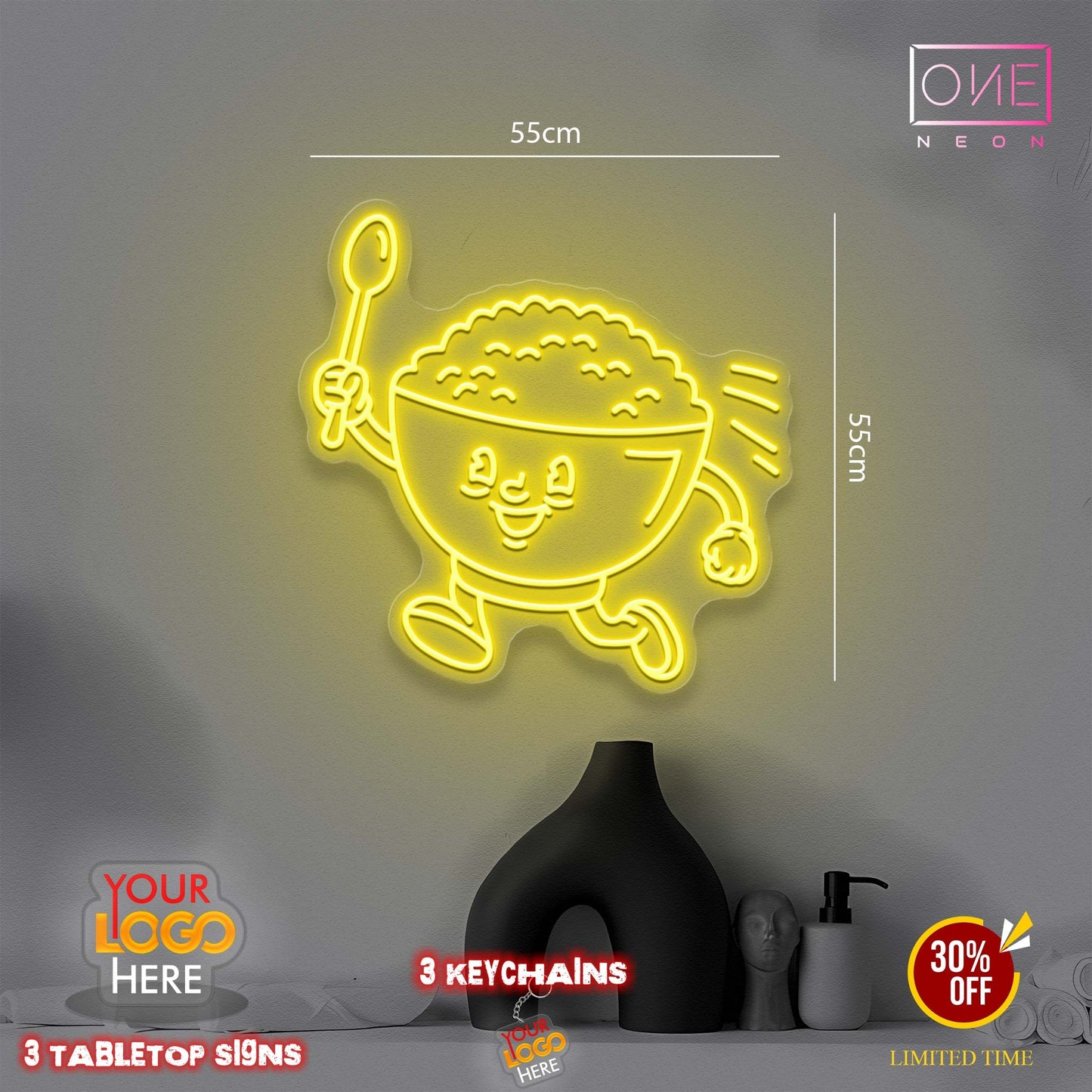 Festival of rice + custom logo | LED Neon Sign ( 2 signs)