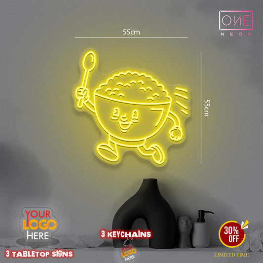 Festival of rice + custom logo | LED Neon Sign ( 2 signs)