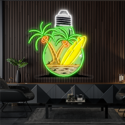 Island in a Bulb Artwork Led Neon Sign