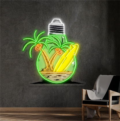 Island in a Bulb Artwork Led Neon Sign