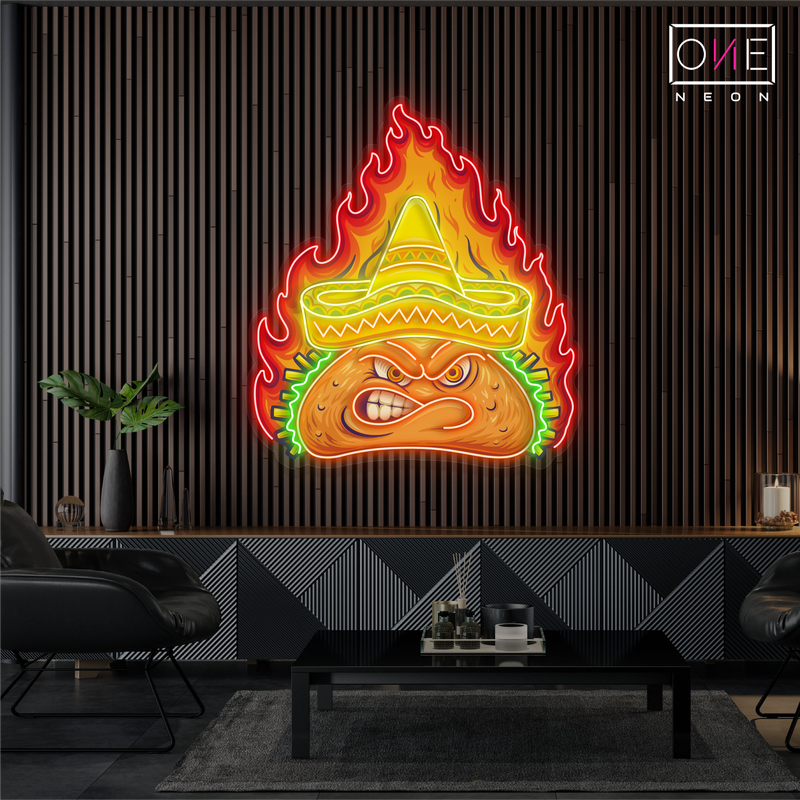 Fiery Taco Artwork Led Neon Sign