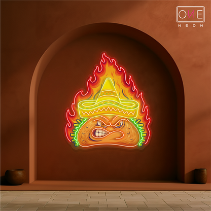 Fiery Taco Artwork Led Neon Sign