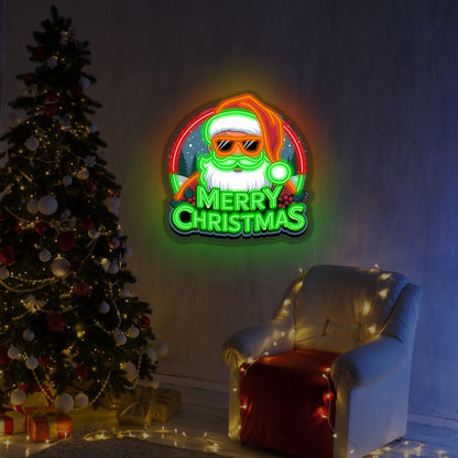 Cool Santa Merry Christmas LED Neon Sign