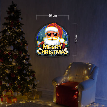 Cool Santa Merry Christmas LED Neon Sign