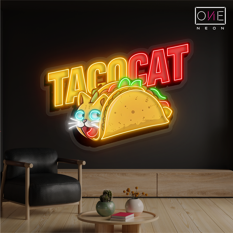 Taco Cat Artwork Led Neon Sign