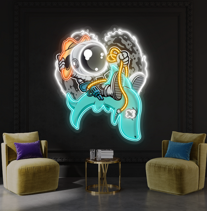 Astronaut Rodeo Artwork Led Neon Sign