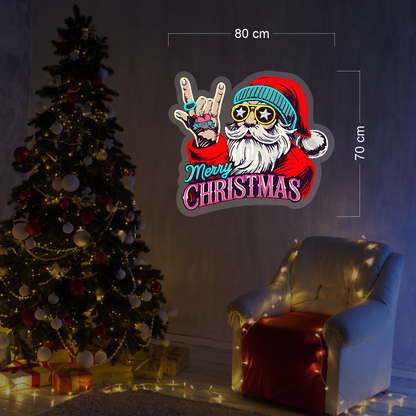 Rockin’ Santa Merry Christmas LED Neon Sign