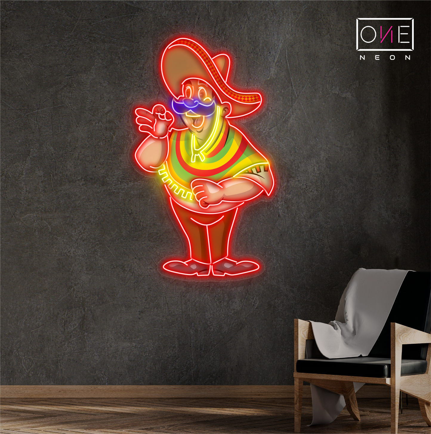 Mustache Amigo Artwork Led Neon Sign