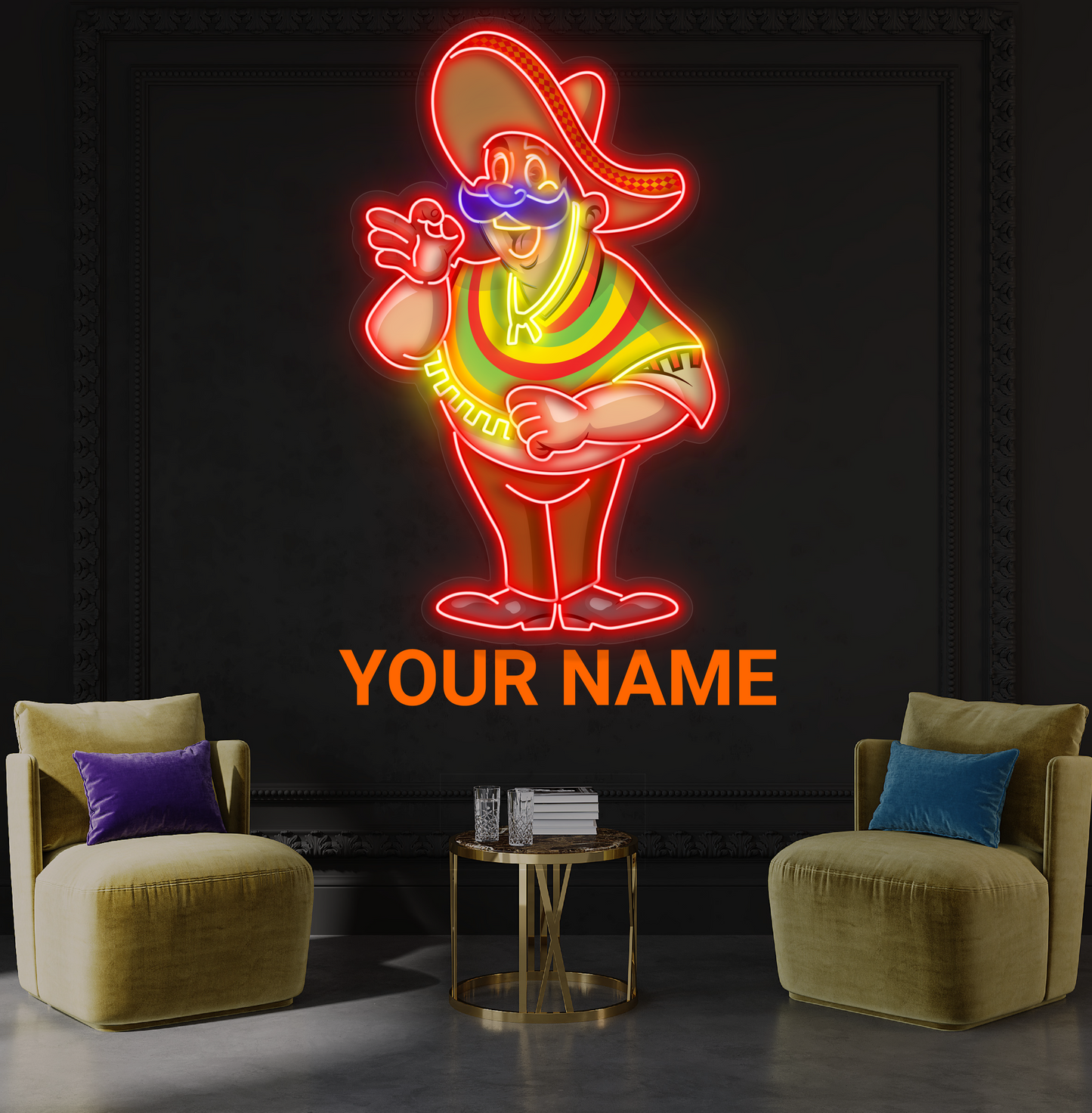 Mustache Amigo Artwork Led Neon Sign