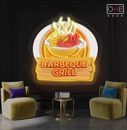 Barbeque Grill Artwork Led Neon Sign