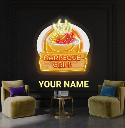 Barbeque Grill Artwork Led Neon Sign