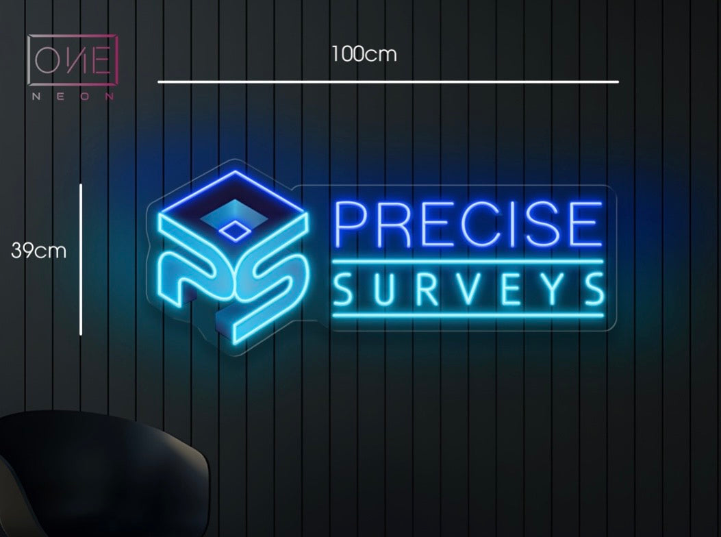 PRECISE LOCATES + PRECISE SURVEYS | LED Neon Sign (2 signs)