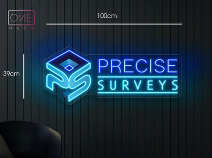 PRECISE LOCATES + PRECISE SURVEYS | LED Neon Sign (2 signs)