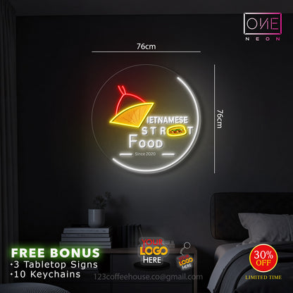 Vietnamese street food ( 2 signs) | LED Neon Sign