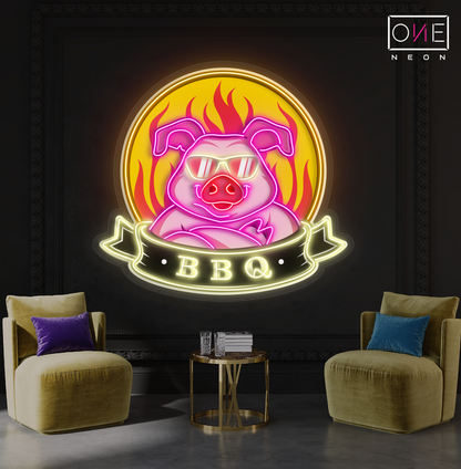 Cool Pig BBQ Artwork Led Neon Sign