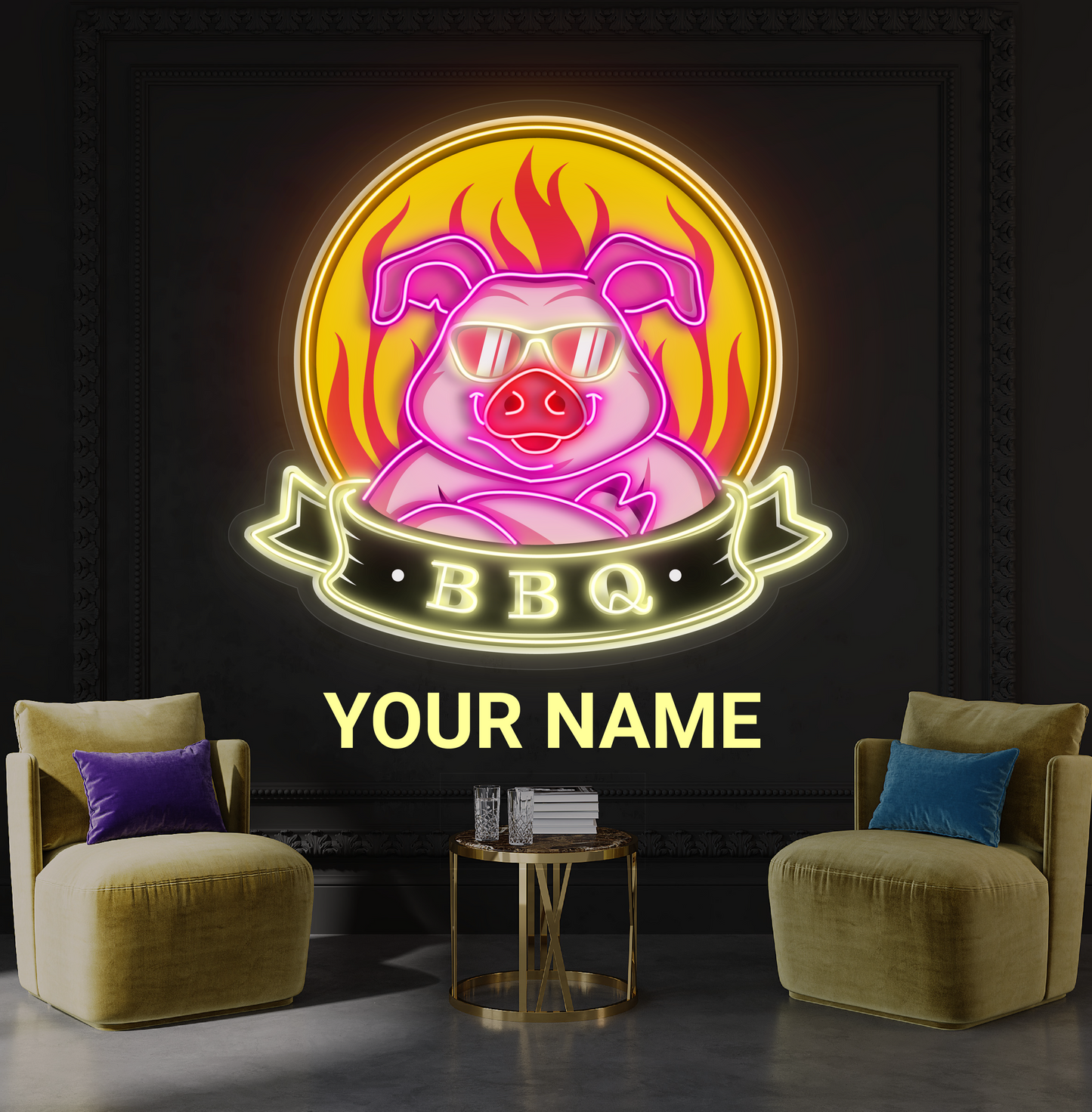 Cool Pig BBQ Artwork Led Neon Sign