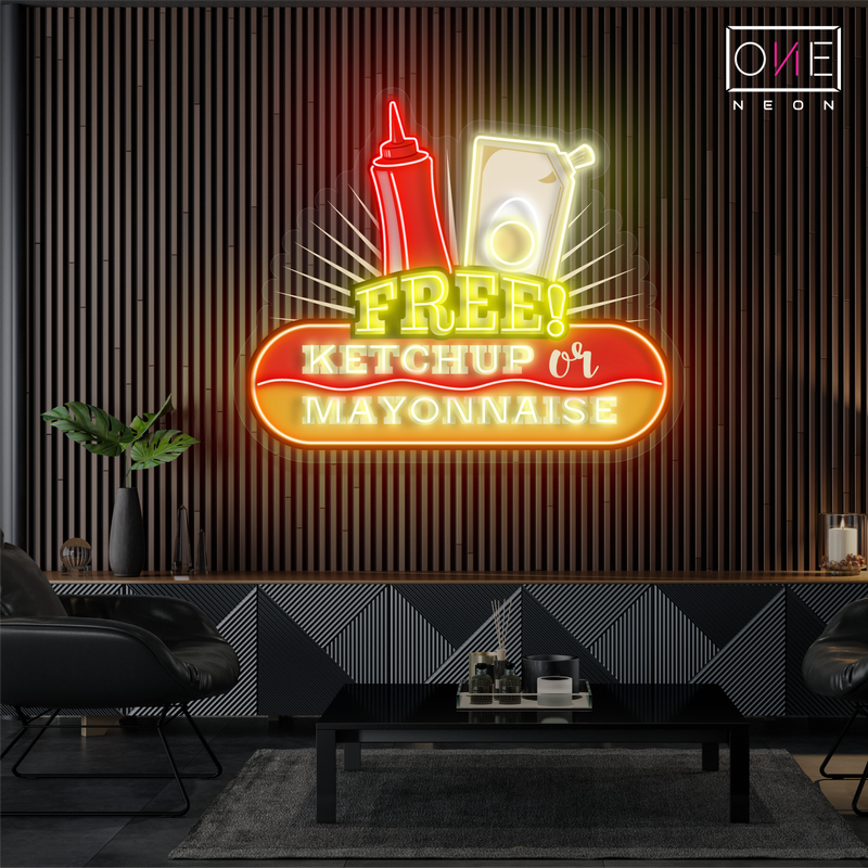 Free Ketchup Or Mayonnaise Artwork Led Neon Sign