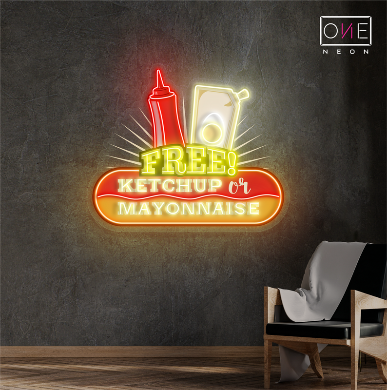 Free Ketchup Or Mayonnaise Artwork Led Neon Sign