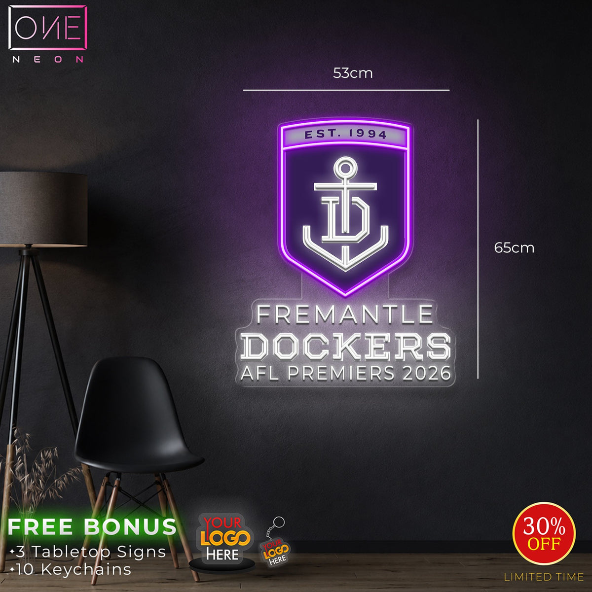Fremantle Dockers AFL PREMIERS | LED Neon Sign