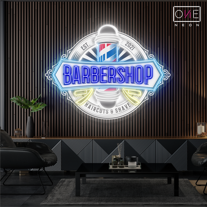 Pole Barbershop Artwork Led Neon Sign