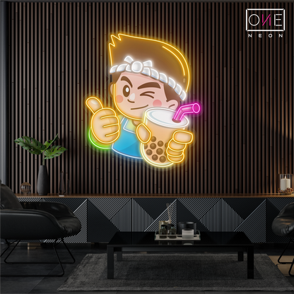 Bubble Tea Buddy Artwork Led Neon Sign