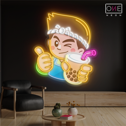 Bubble Tea Buddy Artwork Led Neon Sign