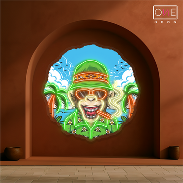 Tropical Monkey Vibes Artwork Led Neon Sign