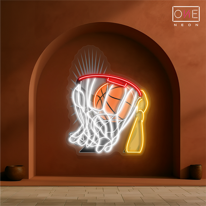 Slam Dunk Glory - Enseigne au néon à LED représentant un dessin de basket-ball 